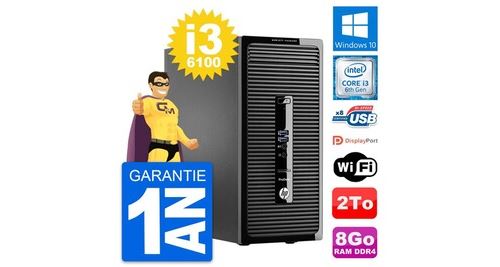 Pc tour hp prodesk 400 g3 mt intel i3-6100 ram 8go disque 2to windows 10 wifi État correct - N/A reconditionné disponible sur Fnac
