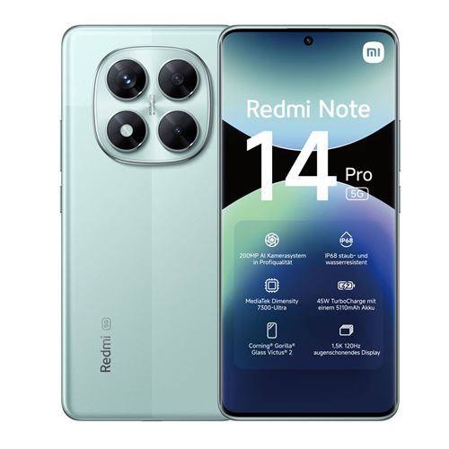 Acheter Xiaomi Redmi Note 14 Pro 5G 12Go RAM 512Go Vert État correct - 214,34 € Xiaomi Redmi Note 14 Pro 5G 12Go RAM 512Go Vert État correct - N/A reconditionné disponible sur Fnac