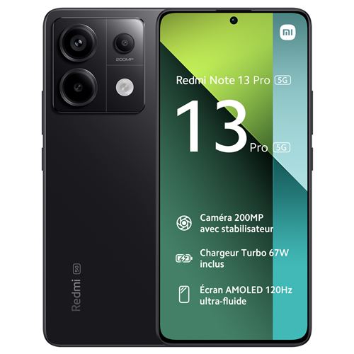 Acheter Smartphone Xiaomi Redmi Note 13 Pro 5G 6.67"" Double SIM 256 Go Noir État correct - 155,00 € Smartphone Xiaomi Redmi Note 13 Pro 5G 6.67"" Double SIM 256 Go Noir État correct - Xiaomi reconditionné disponible sur Fnac