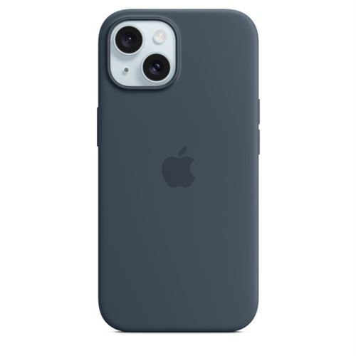 Apple Coque en silicone avec MagSafe pour iPhone 15 Bleu orage État correct - Apple reconditionné disponible sur Fnac