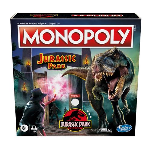 Jeu de société Hasbro Monopoly Jurassic Park État correct - Hasbro Gaming reconditionné disponible sur Fnac