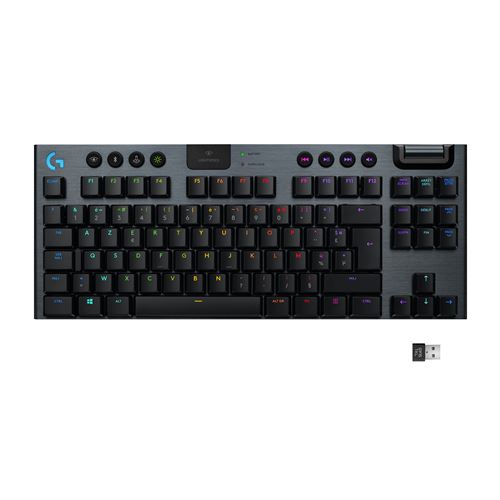 Clavier Gaming sans fil Logitech G915 Lightspeed TKL Linéaire Noir carbone État correct - Logitech reconditionné disponible sur Fnac