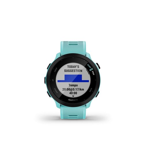 Montre connectée Garmin Forerunner 55 Vert d'eau État correct - Garmin reconditionné disponible sur Fnac