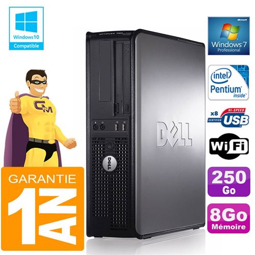 Pc dell 780 dt intel e5300 ram 8go disque 250 go graveur dvd wifi w7 État correct - Dell reconditionné disponible sur Fnac