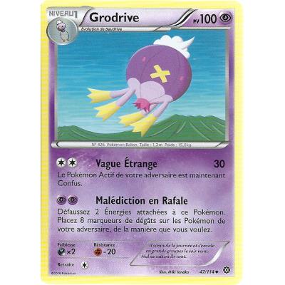 Carte Pokemon - XY11- Offensive vapeur - Grodrive - PV 100 - 47/114 - Peu Commune - VF État correct - Asmodee reconditionné disponible sur Fnac