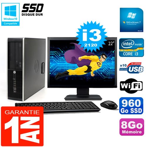 Pc hp compaq 8300 sff ecran 22' core i3-2120 ram 8go disque 960 go ssd wifi w7 État correct - Hewlett-Packard reconditionné disponible sur Fnac