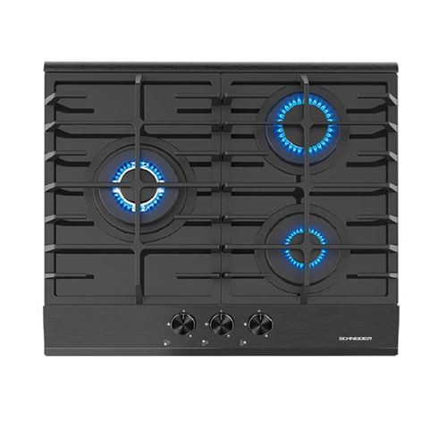 Schneider SCTG6031N4 - Table de cuisson au gaz - 3 plaques de cuisson - Niche - largeur : 56 cm - profondeur : 48 cm - noir - État correct Schneider Electric sur Fnac
