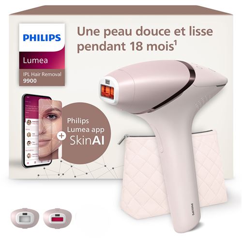 Epilateur à lumière pulsée sans-fil Philips Lumea série 9900, BRI950/02 Blanc et Rose État correct - Philips reconditionné disponible sur Fnac