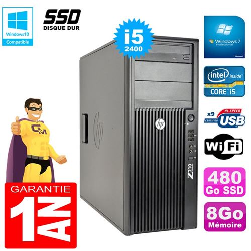 Pc tour hp workstation z210 i5-2400 ram 8go disque 480go ssd graveur dvd wifi w7 État correct - Hewlett-Packard reconditionné disponible sur Fnac