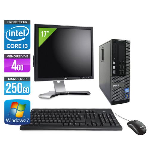 Ordinateur Dell Optiplex 790 SFF + Ecran 17'' - Noir - Intel Core i3-2120 / 3.30 GHz - RAM 4 Go - HDD 250 Go - DVDRW - Gigabit Ethernet - Windows 7 Professionnel État correct - Dell reconditionné disponible sur Fnac