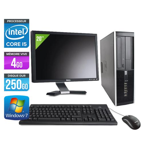 Pc HP Elite 8200 SFF + Ecran 20'' - Noir - Intel Core i5-2400 / 3.10 GHz - RAM 4 Go - HDD 250 Go - DVD - Gigabit Ethernet - Windows 7 Professionnel État correct - Hewlett-Packard reconditionné disponible sur Fnac