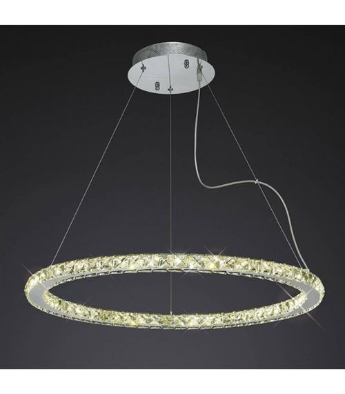 Suspension Galaxy rond Large 36W LED 4000K chrome poli/cristal État correct - N/A reconditionné disponible sur Fnac