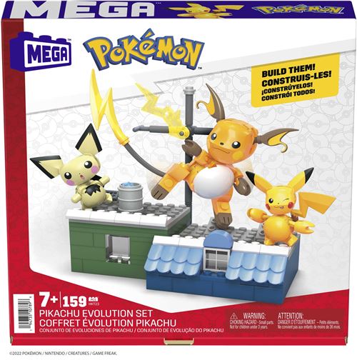 Jeu de construction Mega Bloks Pokémon Pikachu évolution - État correct Mega Bloks sur Fnac