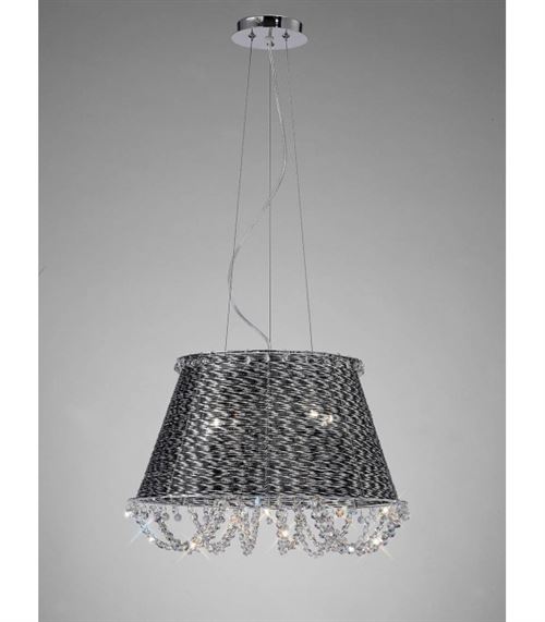 Suspension Lanzo 4 Ampoules chrome noir/cristal État correct - N/A reconditionné disponible sur Fnac