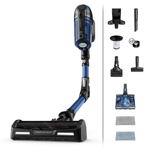 Aspirateur balai sans fil multifonction Rowenta X-Force Flex 12.60 Aqua RH98C0WO 320 W Bleu et Noir métal État correct - Rowenta reconditionné disponible sur Fnac