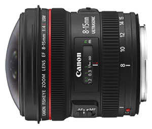 Objectif reflex Canon EF 8-15mm f/4 L USM Fisheye noir État correct - Canon reconditionné disponible sur Fnac
