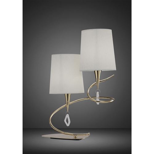 Lampe de Table Mara 2 Ampoules E14, doré avec Abat jours blanc ivoire État correct - N/A reconditionné disponible sur Fnac