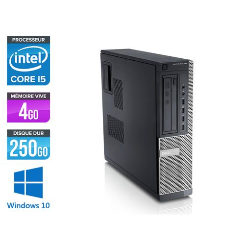Unité centrale Dell Optiplex 790 Desktop - Noir - Intel Core i5-2400 / 3,10 GHz - RAM 4 Go - HDD 250 Go - DVD - Gigabit Ethernet - Windows 10 État correct - Dell reconditionné disponible sur Fnac