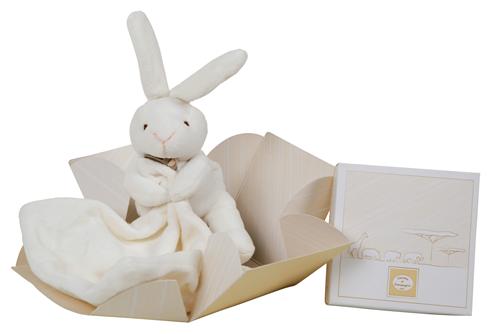 Doudou et Compagnie Lapin Mouchoir Boîte Fleur