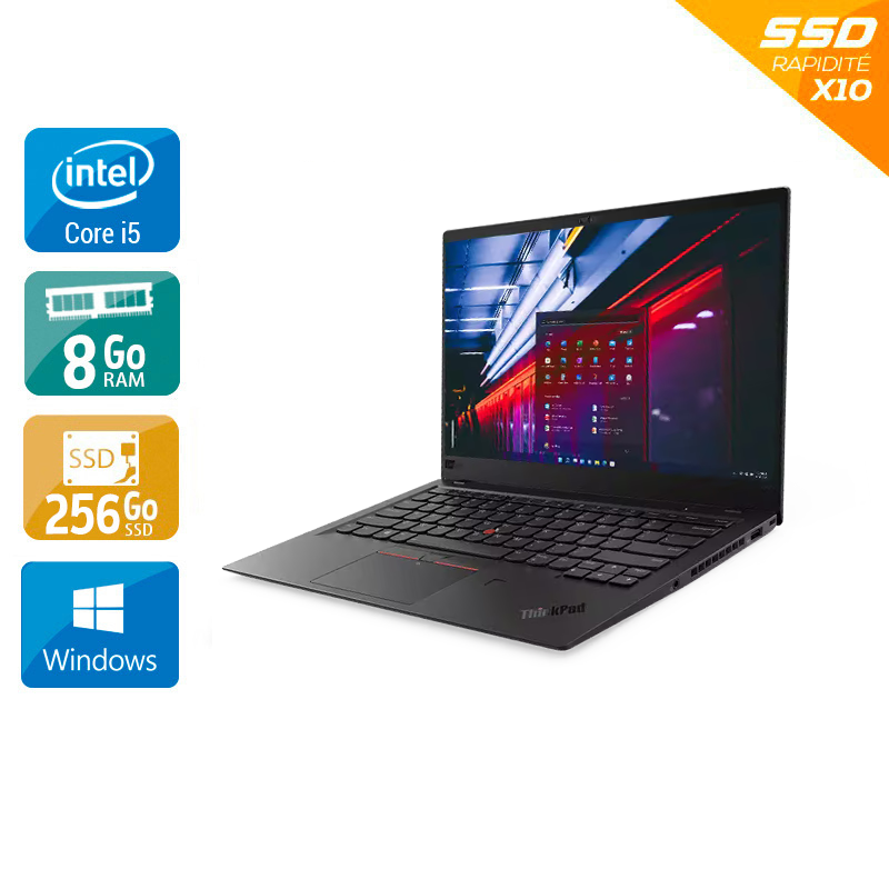 Lenovo Thinkpad X1 Carbon G6 14'' i5 8Go RAM 256Go SSD Windows 11  État correctOccasion certifiée reconditionnée Bon état -  reconditionné disponible sur Kiatoo