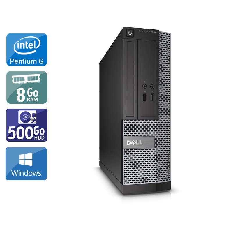 Dell Optiplex 3020 SFF Pentium G Dual Core - 8Go RAM 500Go HDD Windows 10  Très bon étatOccasion certifiée reconditionnée Bon état -  reconditionné disponible sur Kiatoo
