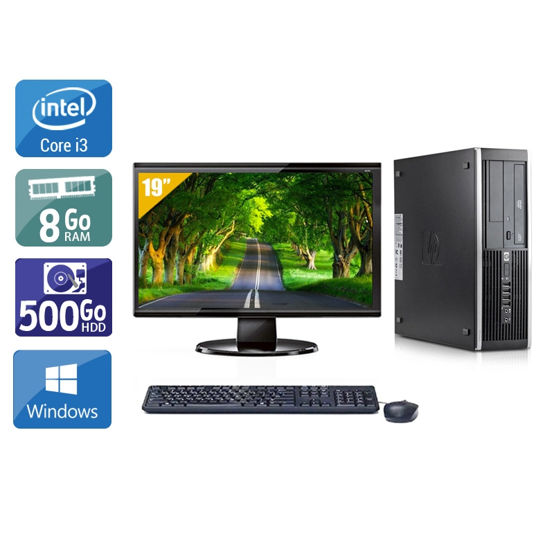HP Compaq Elite 8300 SFF i3 + Écran - 19'' 8Go RAM 500Go HDD Windows 10  Très bon étatOccasion certifiée reconditionnée Bon état -  reconditionné disponible sur Kiatoo
