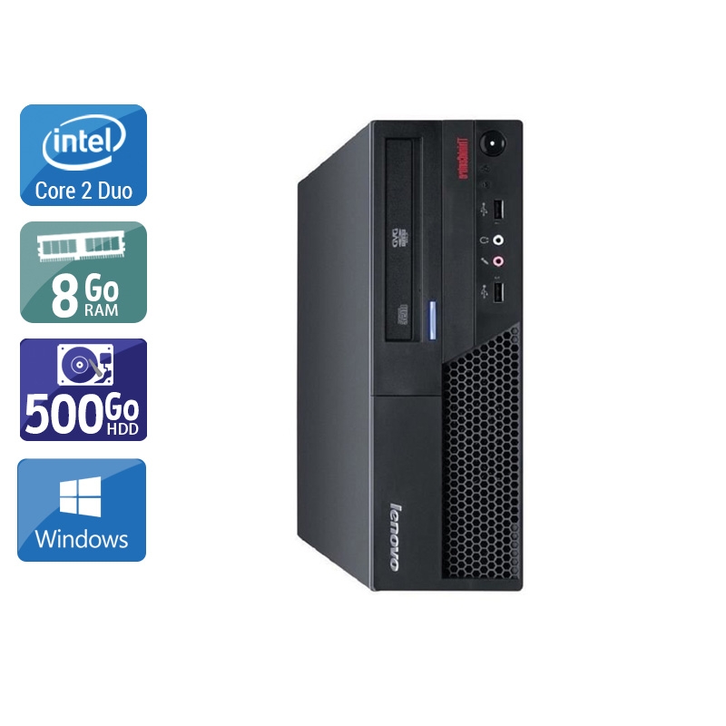 Acheter Lenovo ThinkCentre M58 SFF Core 2 Duo - 8Go RAM 500Go HDD Windows 10 Bon étatOccasion certifiée reconditionnée Bon état - 190,83 € Lenovo ThinkCentre M58 SFF Core 2 Duo - 8Go RAM 500Go HDD Windows 10 Bon étatOccasion certifiée reconditionnée Bon état - reconditionné disponible sur Kiatoo