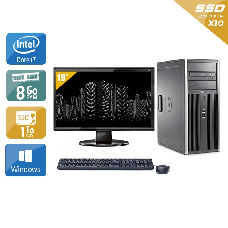 HP Compaq Elite 8300 Tower i7 + Écran - 19'' 8Go RAM 1To SSD Windows 10  Bon étatOccasion certifiée reconditionnée Bon état -  reconditionné disponible sur Kiatoo