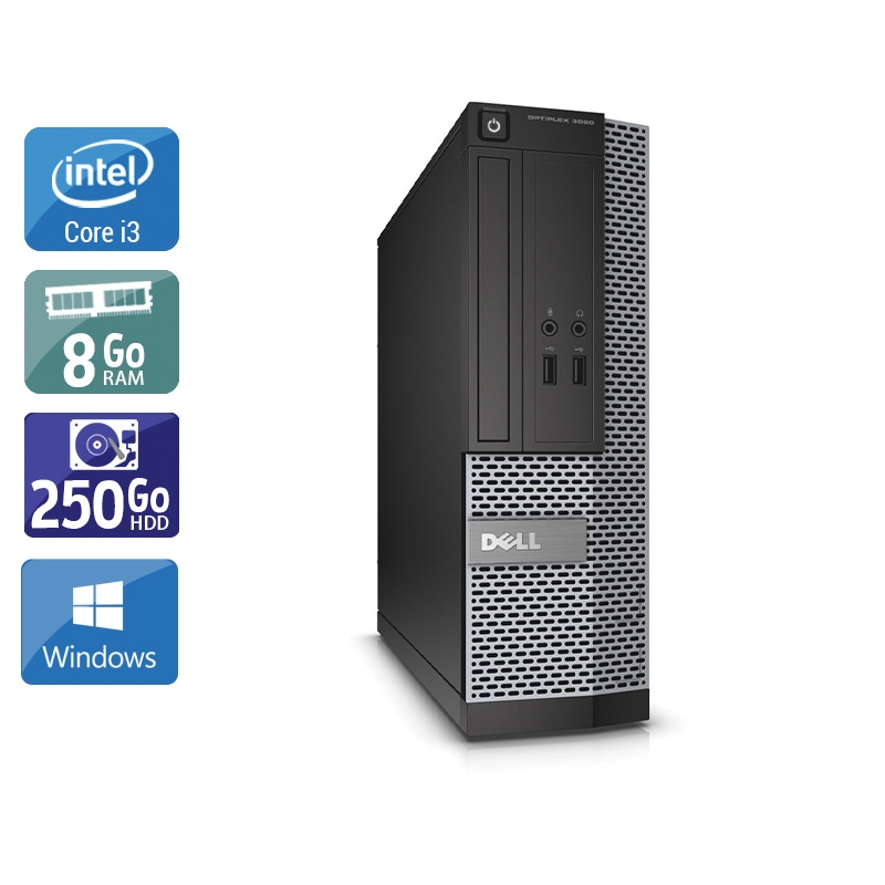 Dell Optiplex 3010 SFF i3 - 8Go RAM 250Go HDD Windows 10  Très bon étatOccasion certifiée reconditionnée Bon état -  reconditionné disponible sur Kiatoo