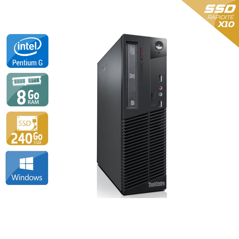 Acheter Lenovo ThinkCentre M73 SFF Pentium G Dual Core - 8Go RAM 240Go SSD Windows 10 Bon étatOccasion certifiée reconditionnée Bon état - 190,83 € Lenovo ThinkCentre M73 SFF Pentium G Dual Core - 8Go RAM 240Go SSD Windows 10 Bon étatOccasion certifiée reconditionnée Bon état - reconditionné disponible sur Kiatoo