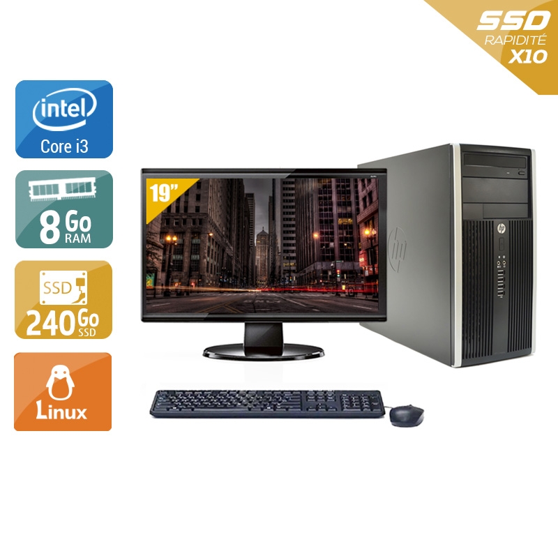 HP Compaq Pro 6200 Tower i3 + Écran - 19'' 8Go RAM 240Go SSD Linux  Bon étatOccasion certifiée reconditionnée Bon état -  reconditionné disponible sur Kiatoo