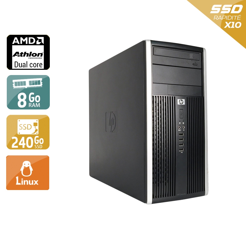 HP Compaq Pro 6005 Tower AMD Athlon Dual Core - 8Go RAM 240Go SSD Linux  État correctOccasion certifiée reconditionnée Bon état -  reconditionné disponible sur Kiatoo
