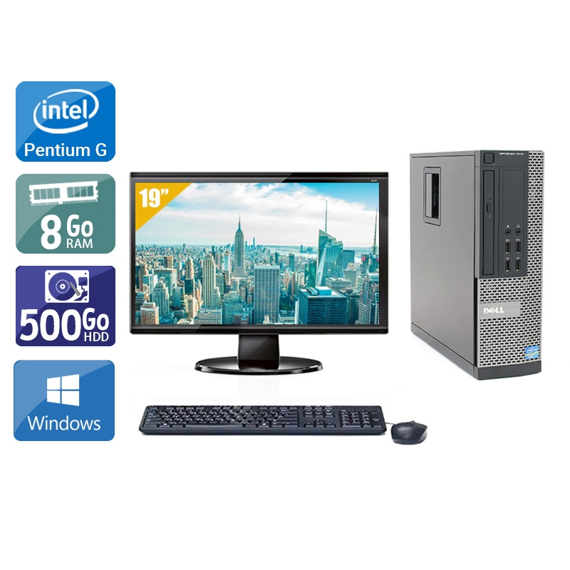 Dell Optiplex 7020 SFF Pentium G Dual Core + Écran - 19'' 8Go RAM 500Go HDD Windows 10  Très bon étatOccasion certifiée reconditionnée Bon état -  reconditionné disponible sur Kiatoo