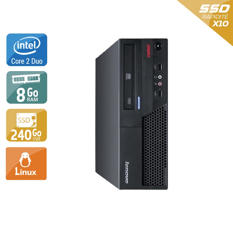 Acheter Lenovo ThinkCentre M58 SFF Core 2 Duo - 8Go RAM 240Go SSD Linux Très bon étatOccasion certifiée reconditionnée Bon état - 232,50 € Lenovo ThinkCentre M58 SFF Core 2 Duo - 8Go RAM 240Go SSD Linux Très bon étatOccasion certifiée reconditionnée Bon état - reconditionné disponible sur Kiatoo