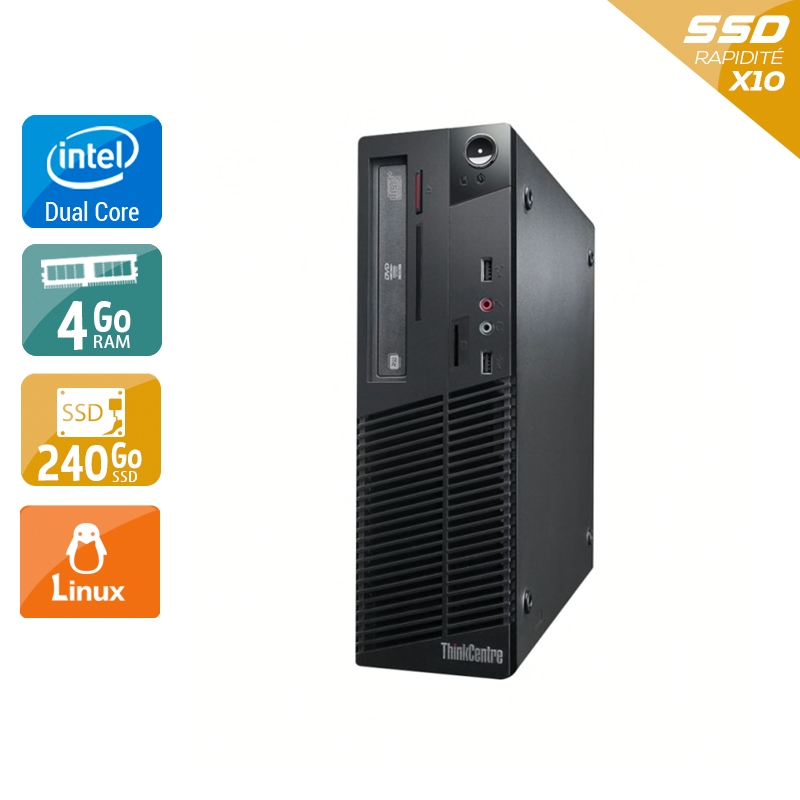 Lenovo ThinkCentre M70E SFF Dual Core - 4Go RAM 240Go SSD Linux  État correctOccasion certifiée reconditionnée Bon état -  reconditionné disponible sur Kiatoo