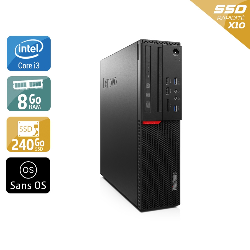 Lenovo ThinkCentre M800 SFF i3 Gen 6 - 8Go RAM 240Go SSD Sans OS  État correctOccasion certifiée reconditionnée Bon état -  reconditionné disponible sur Kiatoo