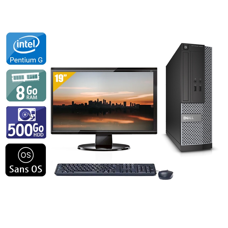 Dell Optiplex 390 SFF Pentium G Dual Core + Écran - 19'' 8Go RAM 500Go HDD Sans OS  Très bon étatOccasion certifiée reconditionnée Bon état -  reconditionné disponible sur Kiatoo