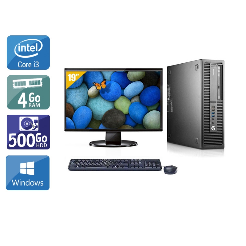 HP EliteDesk 800 G2 SFF i3 Gen 6 + Écran - 19'' 4Go RAM 500Go HDD Windows 10  Bon étatOccasion certifiée reconditionnée  -  reconditionné disponible sur Kiatoo