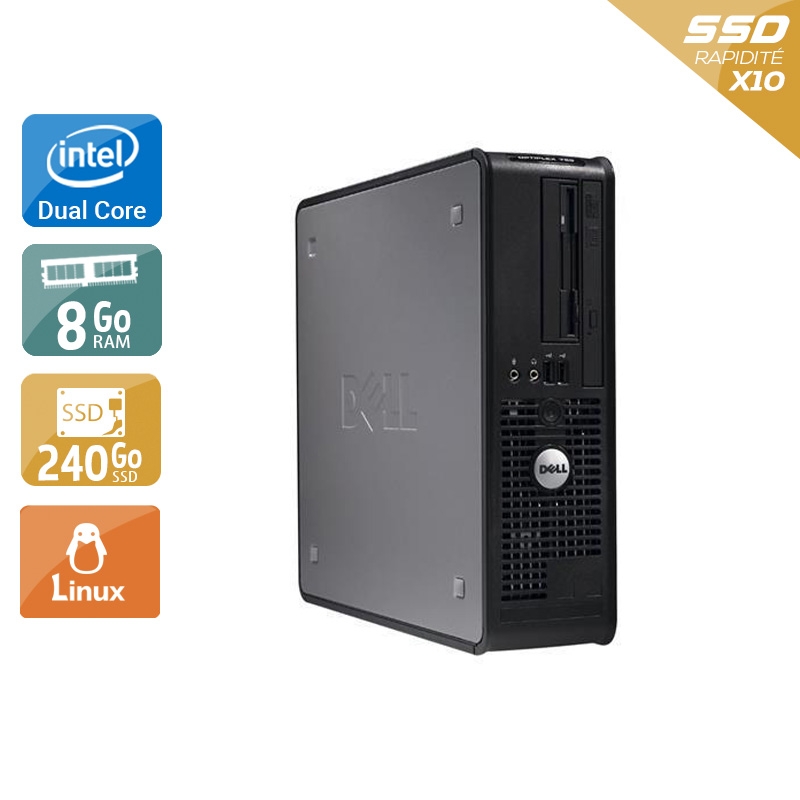 Dell Optiplex 760 SFF Dual Core - 8Go RAM 240Go SSD Linux  État correctOccasion certifiée reconditionnée Bon état -  reconditionné disponible sur Kiatoo