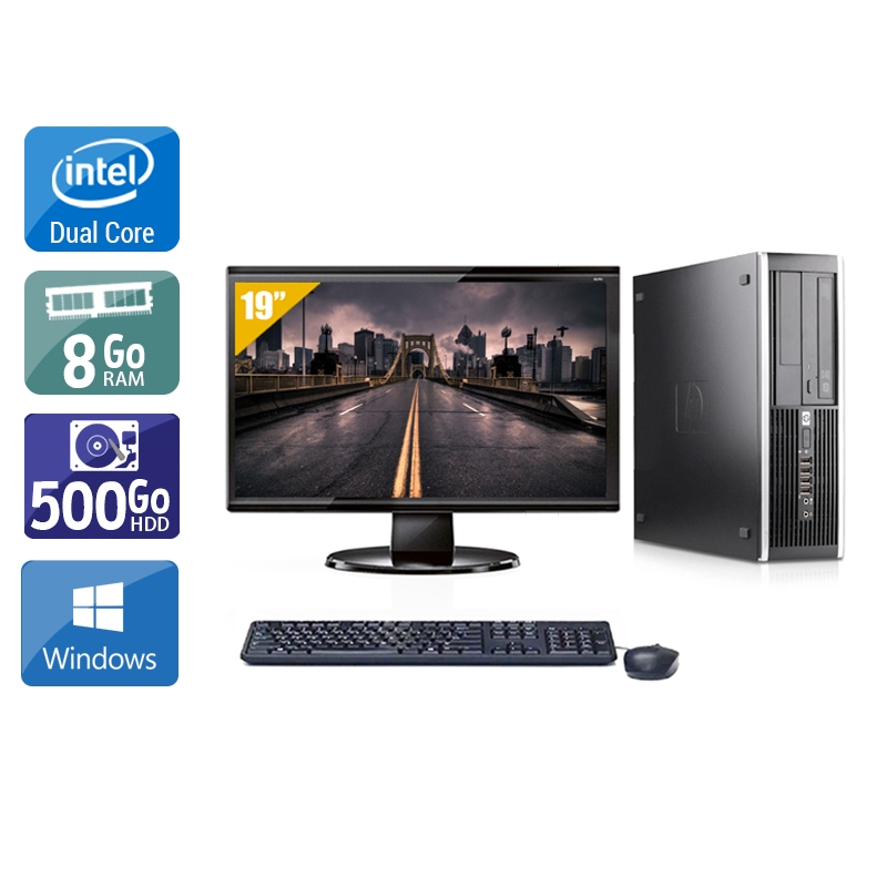 HP Compaq Pro 6000 SFF Dual Core + Écran - 19'' 8Go RAM 500Go HDD Windows 10  Bon étatOccasion certifiée reconditionnée Bon état -  reconditionné disponible sur Kiatoo