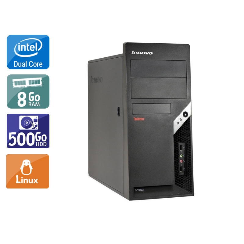 Lenovo ThinkCentre M57 Tower Dual Core - 8Go RAM 500Go HDD Linux  État correctOccasion certifiée reconditionnée Bon état -  reconditionné disponible sur Kiatoo