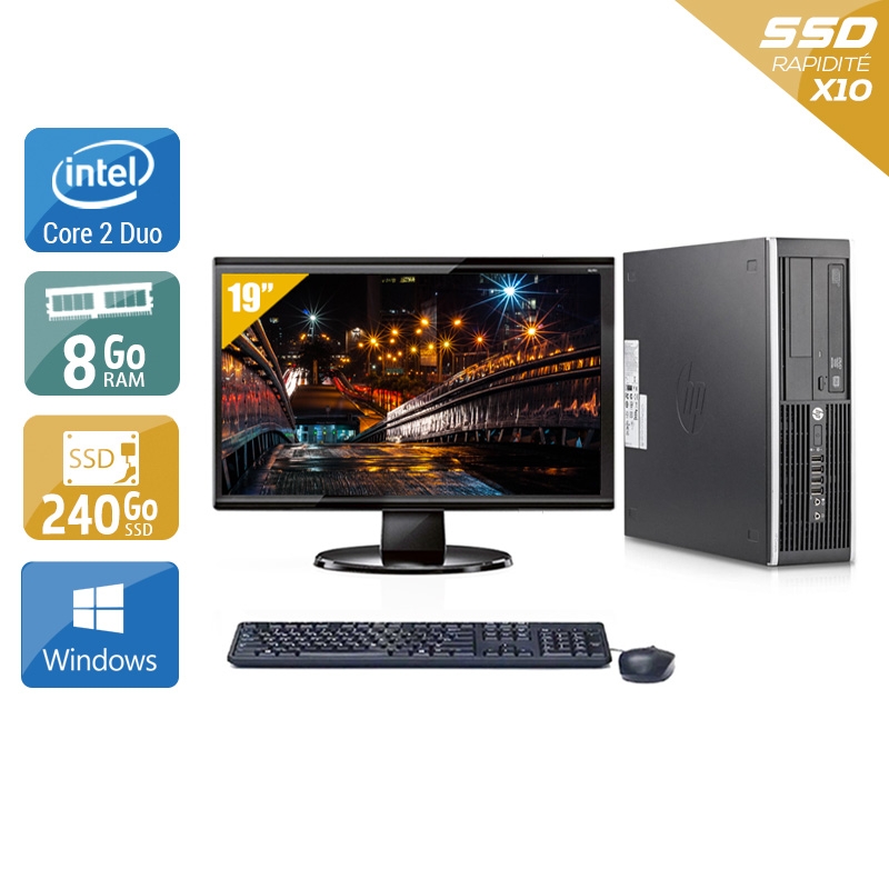 HP Compaq Elite 8200 SFF Core 2 Duo + Écran - 19'' 8Go RAM 240Go SSD Windows 10  Bon étatOccasion certifiée reconditionnée Bon état -  reconditionné disponible sur Kiatoo