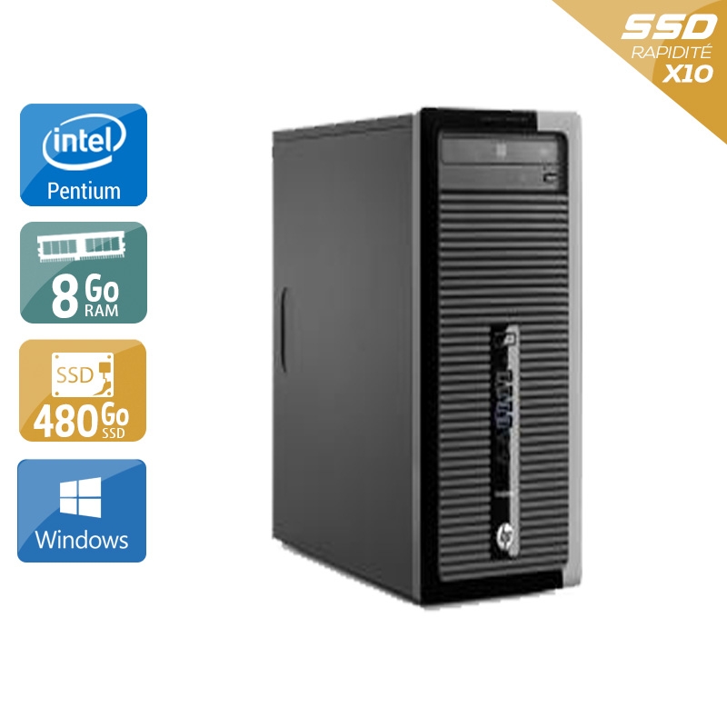 HP ProDesk 400 G1 Tower Pentium G Dual Core - 8Go RAM 480Go SSD Windows 10  État correctOccasion certifiée reconditionnée Bon état -  reconditionné disponible sur Kiatoo