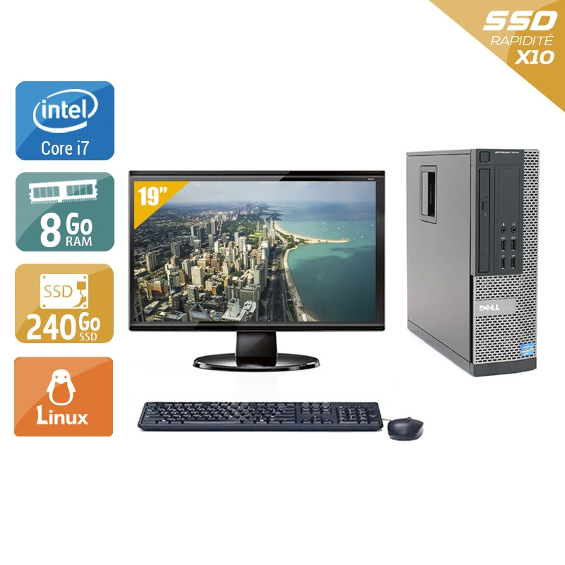 Dell Optiplex 990 SFF i7 + Écran - 19'' 8Go RAM 240Go SSD Linux  Très bon étatOccasion certifiée reconditionnée Bon état -  reconditionné disponible sur Kiatoo
