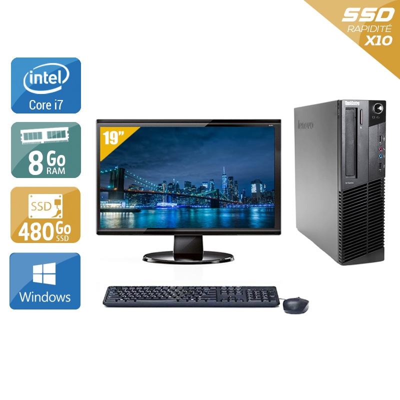 Acheter Lenovo ThinkCentre M92 SFF i7 + Écran - 19'' 8Go RAM 480Go SSD Windows 10 Bon étatOccasion certifiée reconditionnée Bon état - 265,83 € Lenovo ThinkCentre M92 SFF i7 + Écran - 19'' 8Go RAM 480Go SSD Windows 10 Bon étatOccasion certifiée reconditionnée Bon état - reconditionné disponible sur Kiatoo
