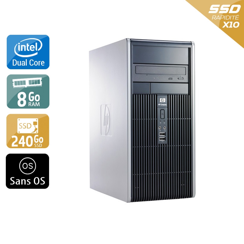 HP Compaq dc7800 Tower Dual Core - 8Go RAM 240Go SSD Sans OS  État correctOccasion certifiée reconditionnée Bon état -  reconditionné disponible sur Kiatoo