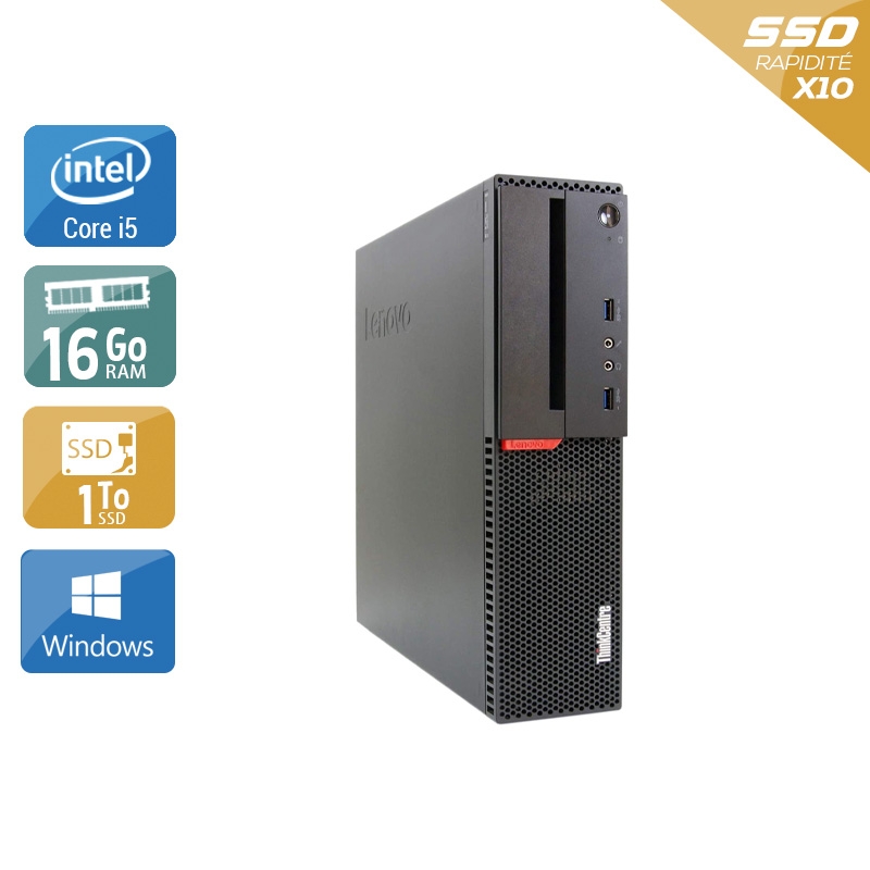 Lenovo ThinkCentre M900 SFF i5 Gen 6 - 16Go RAM 1To SSD Windows 10  Très bon étatOccasion certifiée reconditionnée Bon état -  reconditionné disponible sur Kiatoo