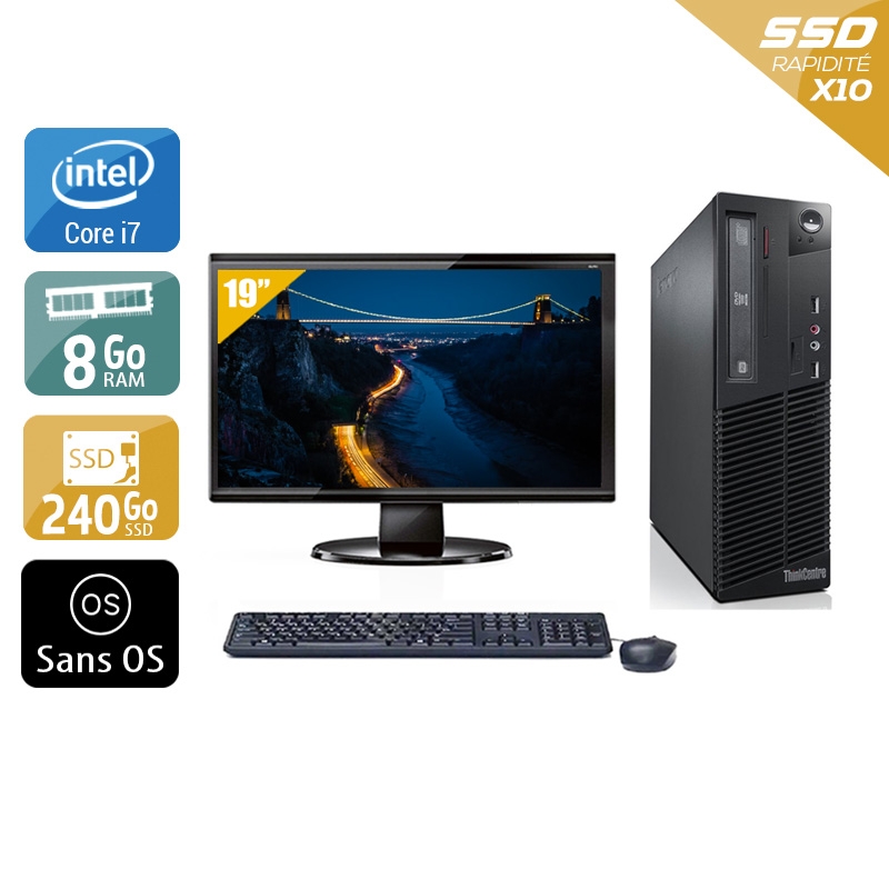 Acheter Lenovo ThinkCentre M73 SFF i7 + Écran - 19'' 8Go RAM 240Go SSD Sans OS Bon étatOccasion certifiée reconditionnée Bon état - 224,17 € Lenovo ThinkCentre M73 SFF i7 + Écran - 19'' 8Go RAM 240Go SSD Sans OS Bon étatOccasion certifiée reconditionnée Bon état - reconditionné disponible sur Kiatoo
