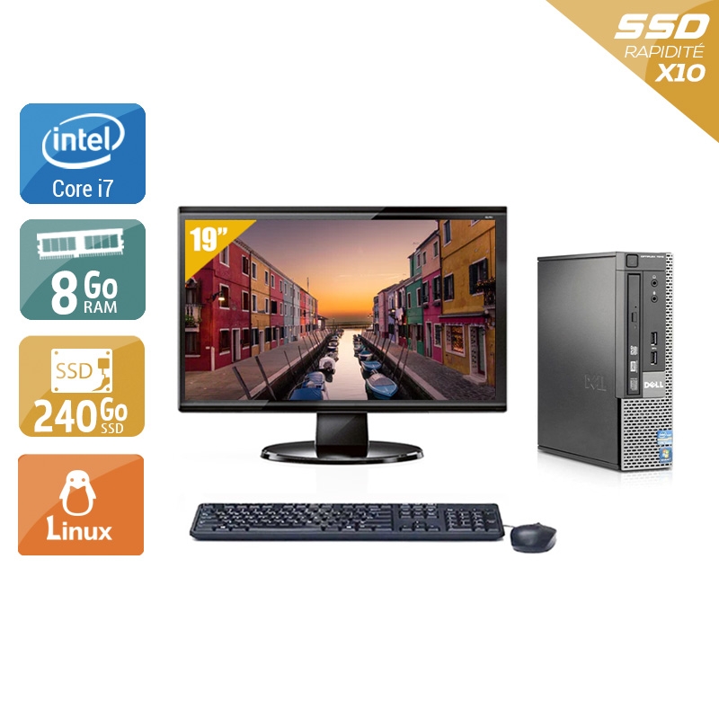 Dell Optiplex 7010 USDT i7 + Écran - 19'' 8Go RAM 240Go SSD Linux  Bon étatOccasion certifiée reconditionnée Bon état -  reconditionné disponible sur Kiatoo