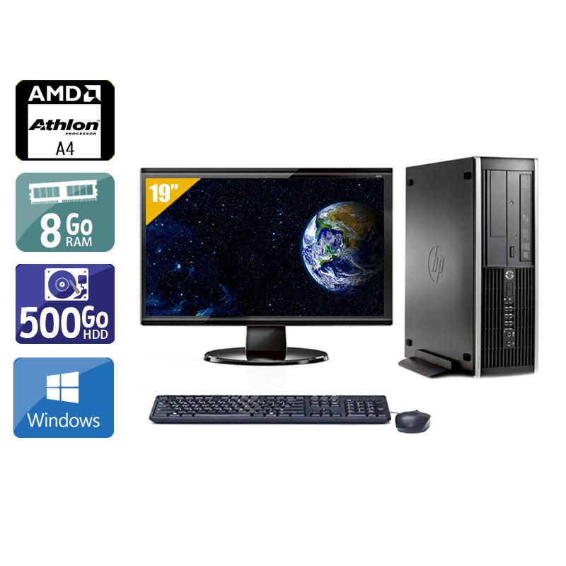 HP Compaq Pro 6305 SFF AMD A4 + Écran - 19'' 8Go RAM 500Go HDD Windows 10  Très bon étatOccasion certifiée reconditionnée Bon état -  reconditionné disponible sur Kiatoo